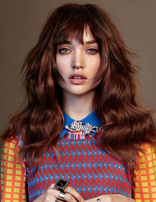 Hair style - long wavy coloured